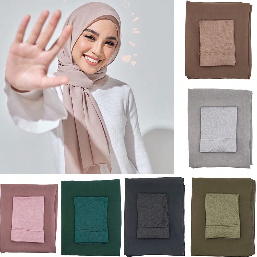 Women Fashion Hats - Conjunto de 2 piezas de hiyab