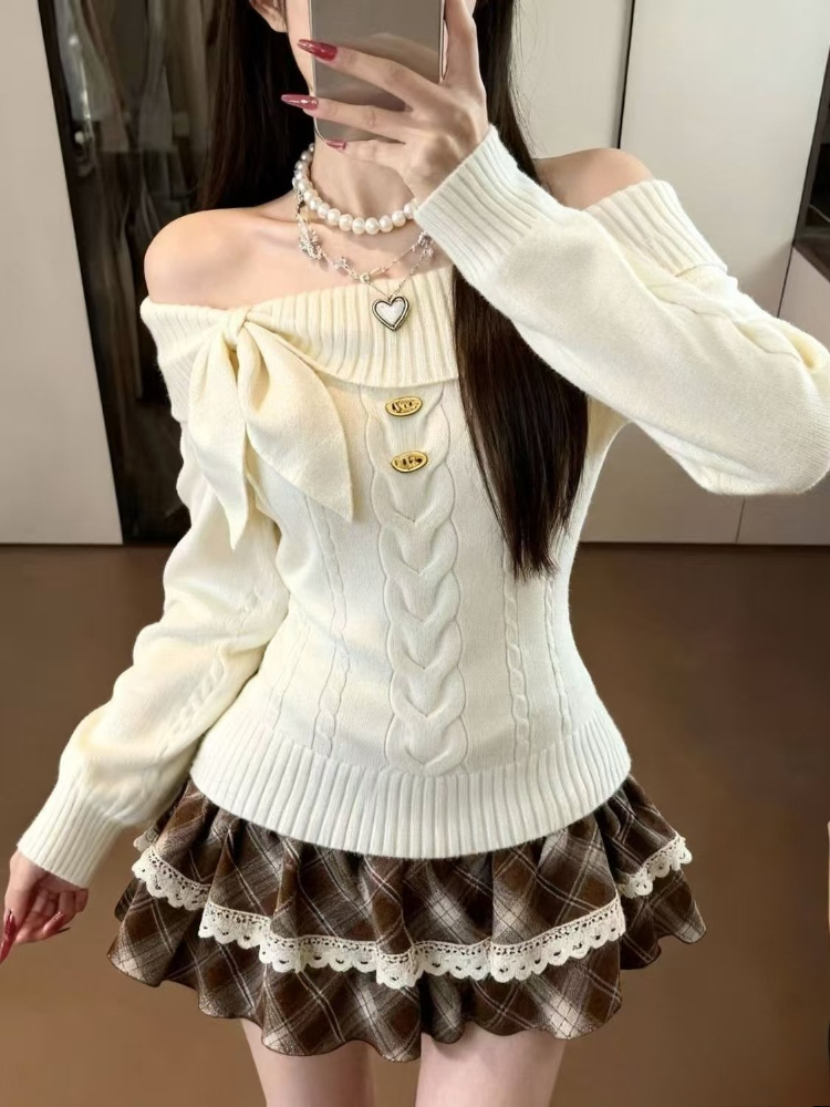 Women'S Fashion Knitwear - Conjunto de 2 piezas estilo japonés