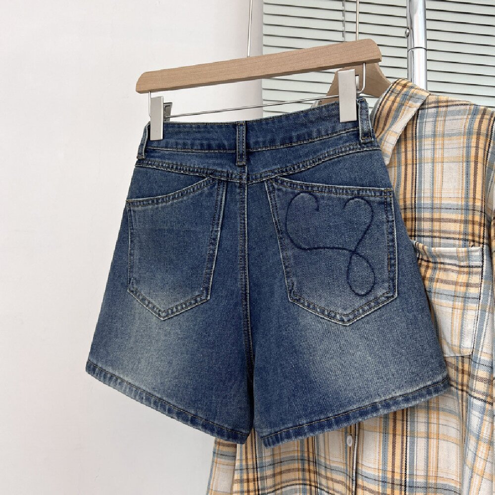 Denim Shorts Women - Shorts Vaqueros Bordados Vintage para Mujer,