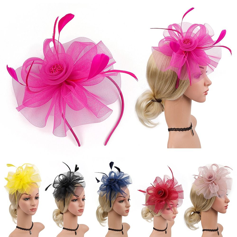 Women'S Fashion Kentucky Derby - Sombreros fascinadores de cinta de plumas