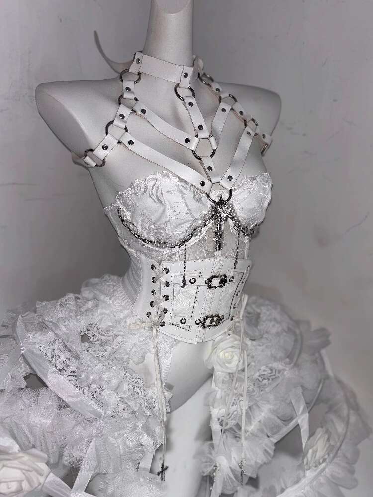 Corset Top Boned - Disfraz de Lolita, hueso de flor,