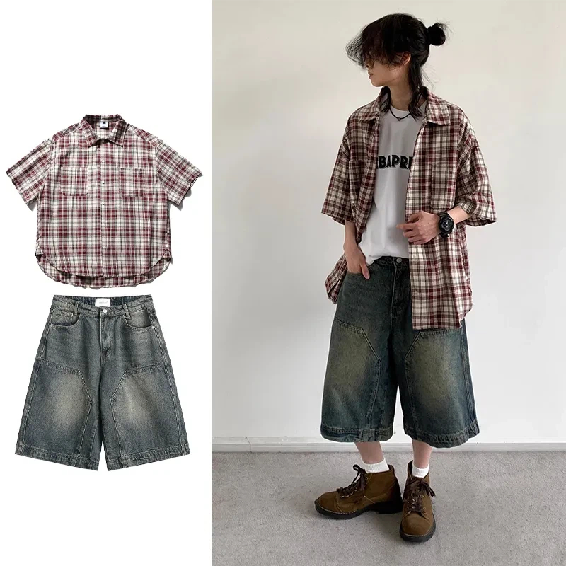 Denim Shorts Women - Conjunto Casual Juvenil Japonés para Hombre