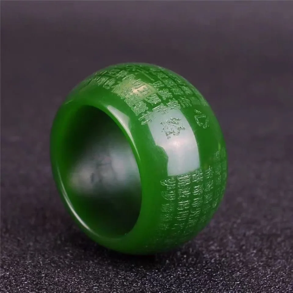 Trend Women Fashion - Anillo de jade verde natural de