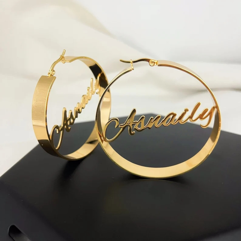 Women Fashion Name Ideas - Pendientes Personalizados con Nombre, Pendientes Chapados