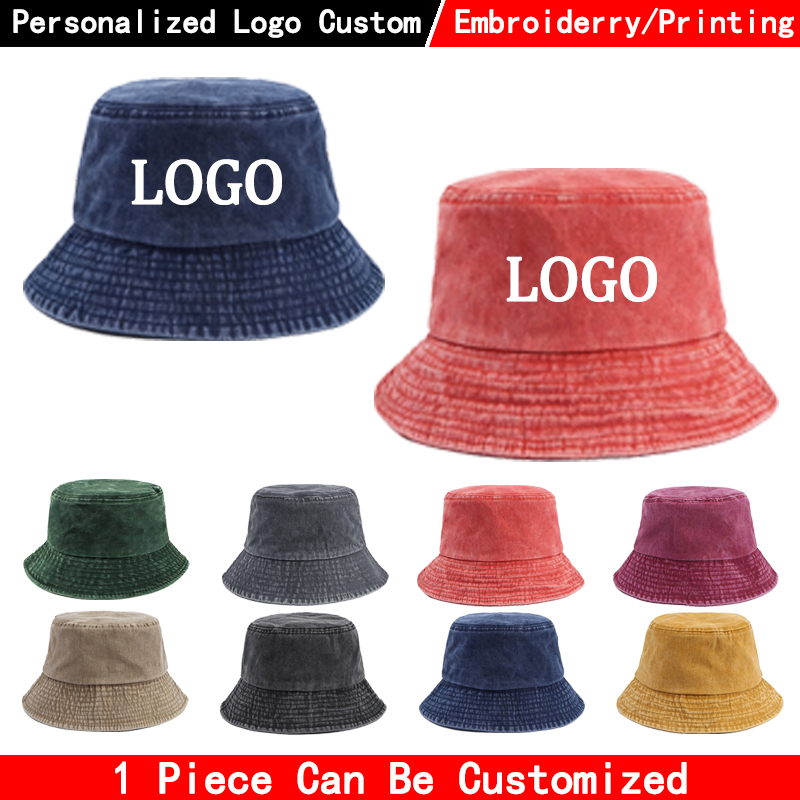 Women Fashion Hats - Sombrero de pescador de mezclilla con