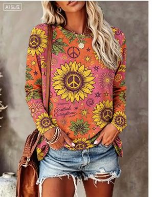 Trend Women Fashion - Camiseta de manga larga para mujer,