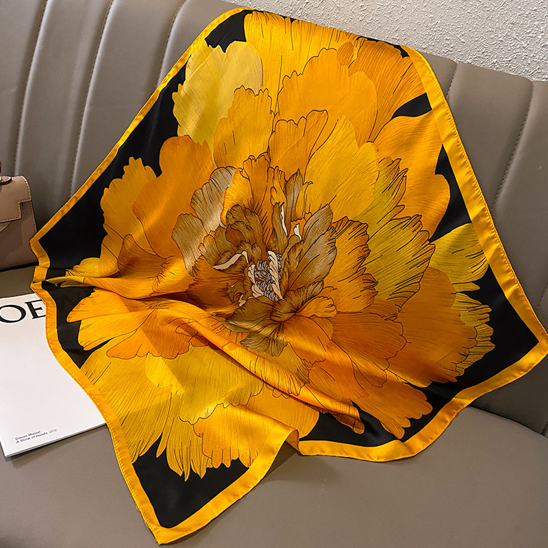 Women Fashion Necktie - Pañuelo de seda satinada con estampado