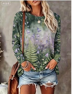 Trend Women Fashion - Camiseta de manga larga para mujer