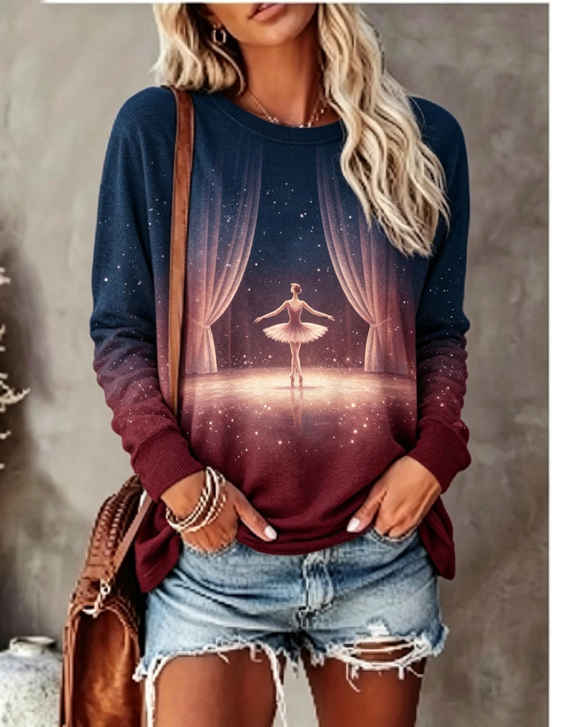 Trend Women Fashion - Camiseta de manga larga para mujer
