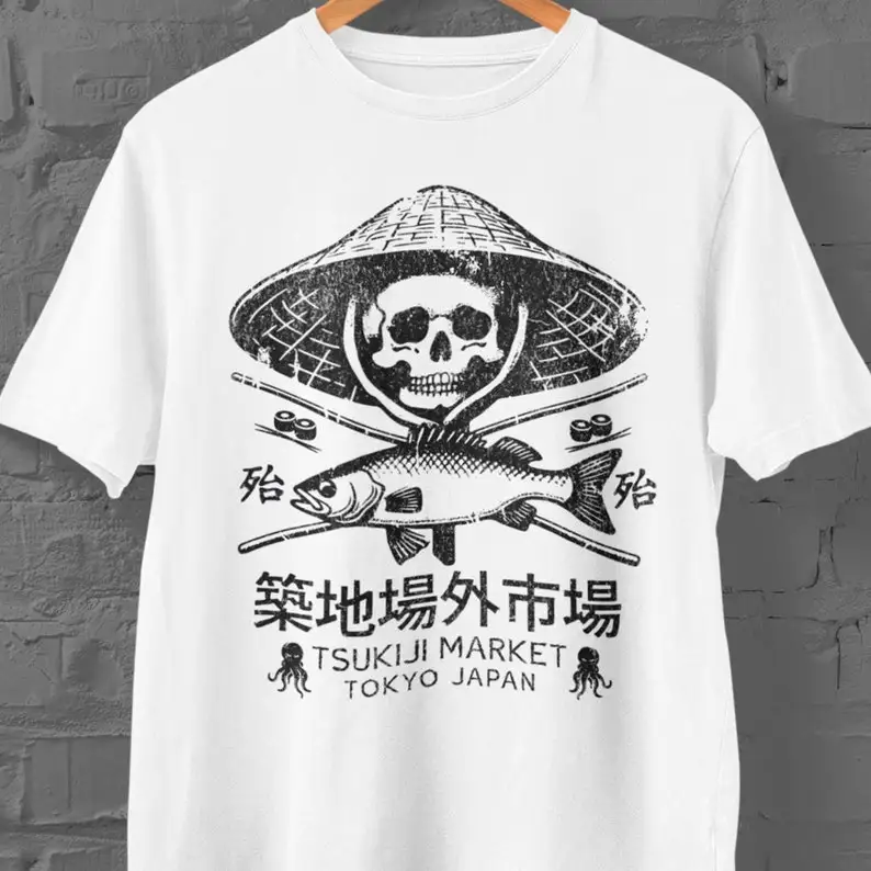 Women'S Fashion Market Size - TakTsukiji, camiseta del mercado de peces,
