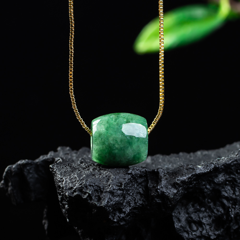 Trend Women Fashion - Colgante de cuentas de Jade Real