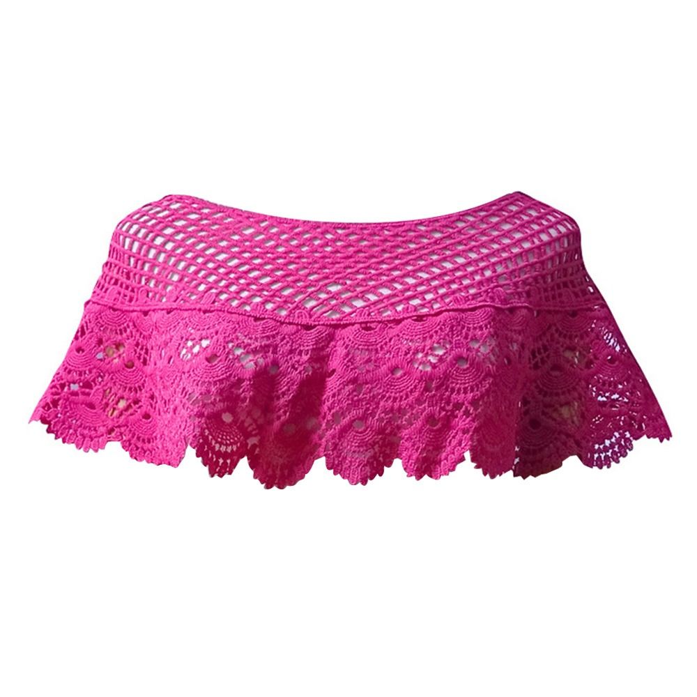 Women'S Fashion Knitwear - Chal de encaje calado con protección