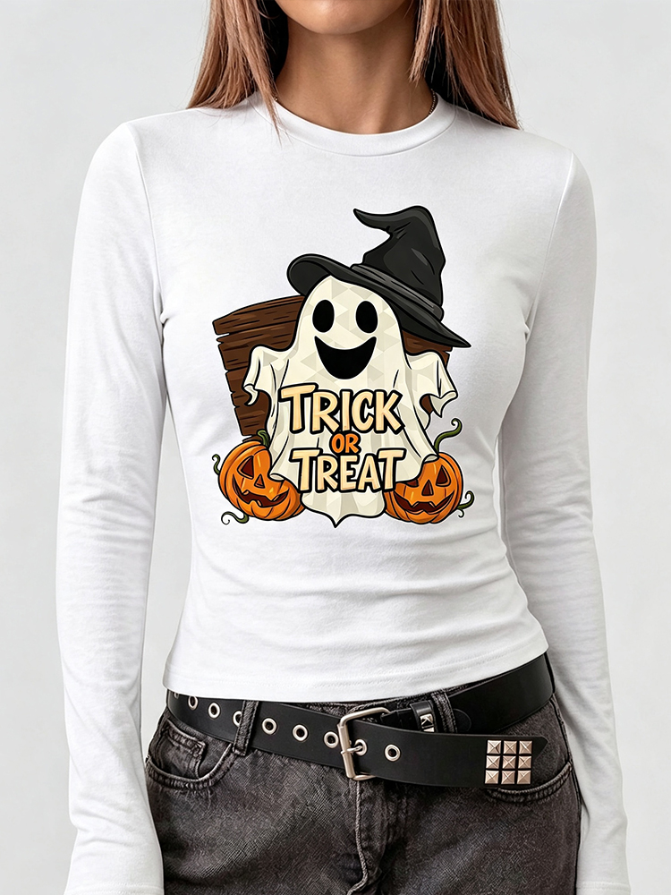Trend Women Fashion - Camiseta de manga larga con estampado