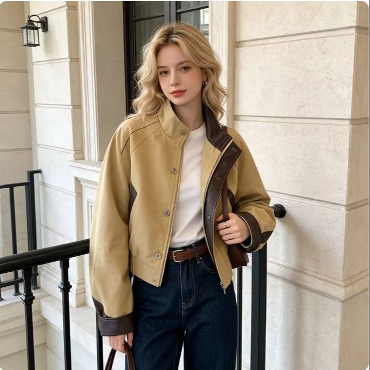 Women'S Fashion Utility Jacket - Chaqueta utilitaria de mujer con cuello