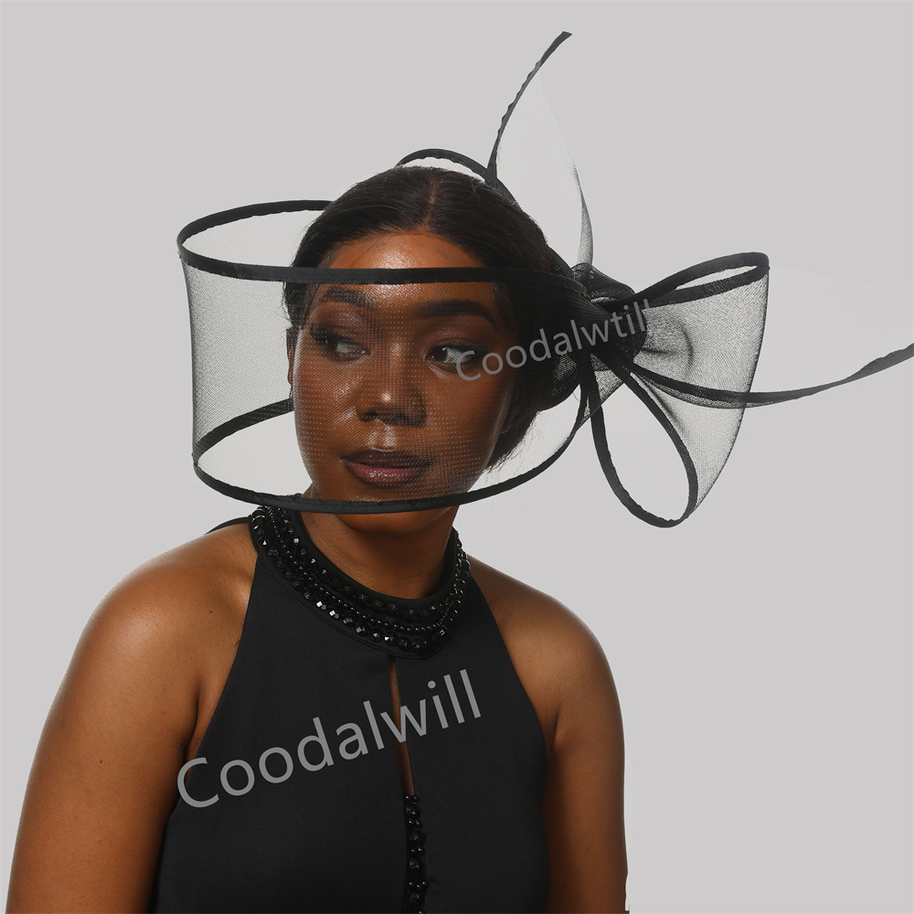 Women'S Fashion Kentucky Derby - Sombrero fascinador negro y blanco para