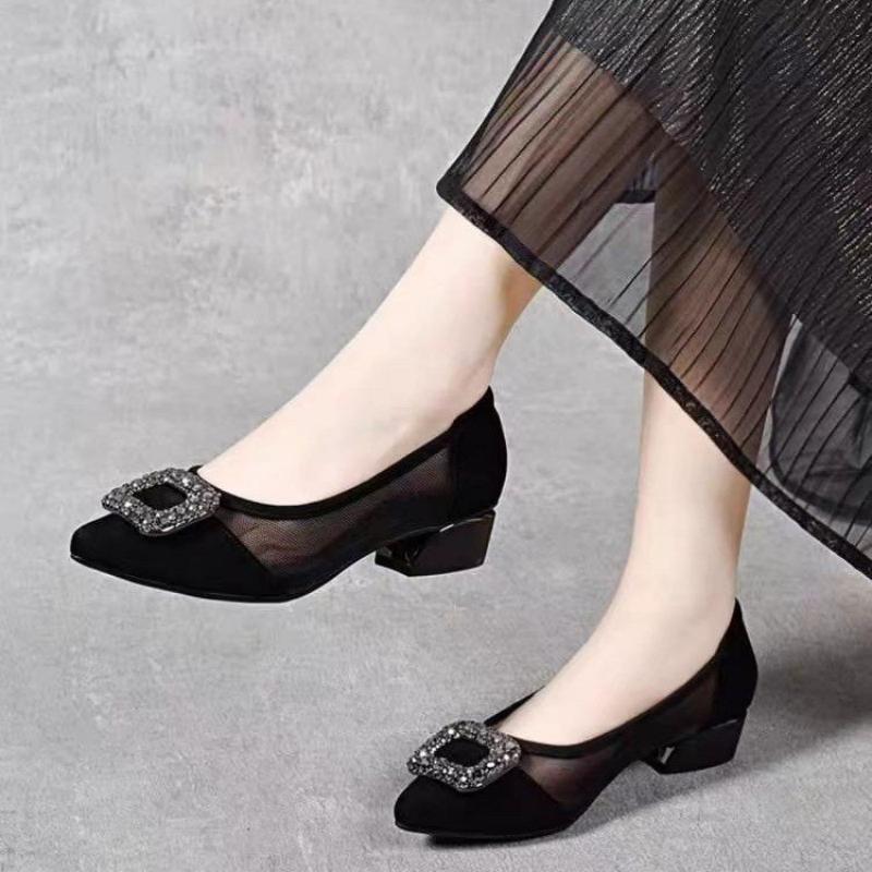 Women Fashion Store - Elegantes Zapatos de Tacón Cuadrado con