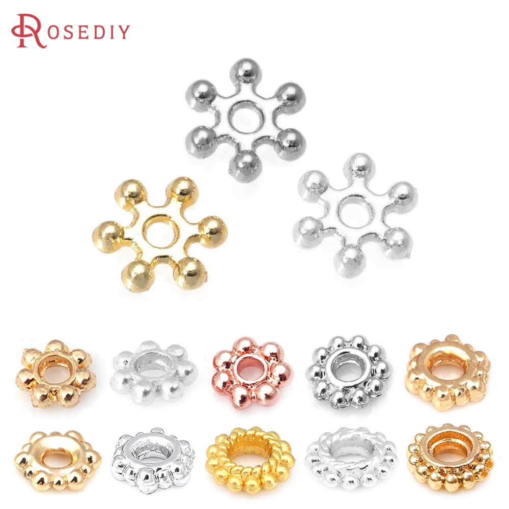 Women Fashion Jewellery - Pulseras espaciadoras de flores de latón
