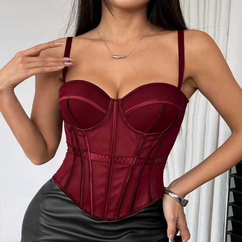 Corset Top Boned - YANFENPRO Top Corsé Bustier Estructurado con