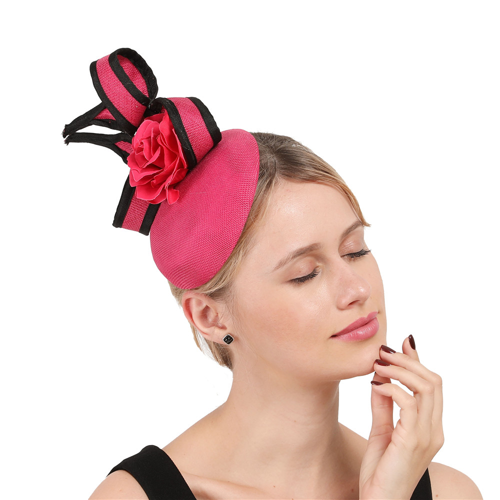 Women'S Fashion Kentucky Derby - Copia Sinamay tocado Beige Formal sombrero