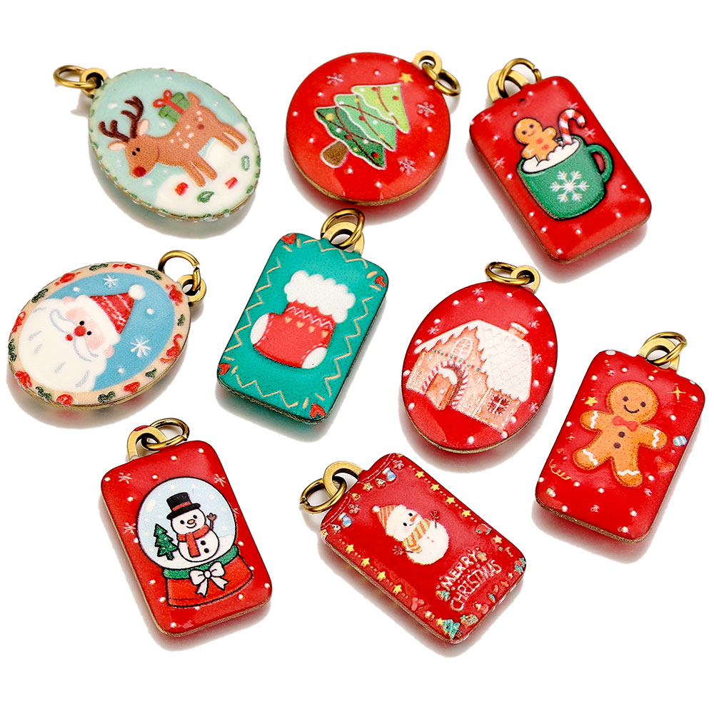 Women Fashion Jewellery - 3 piezas de dijes navideños de