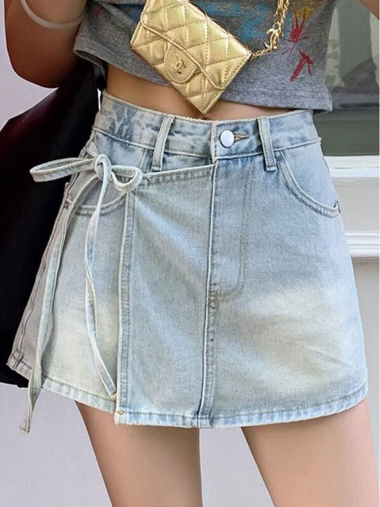 Falda pantalón vaquera de cint - Denim Shorts Women reseña y precio