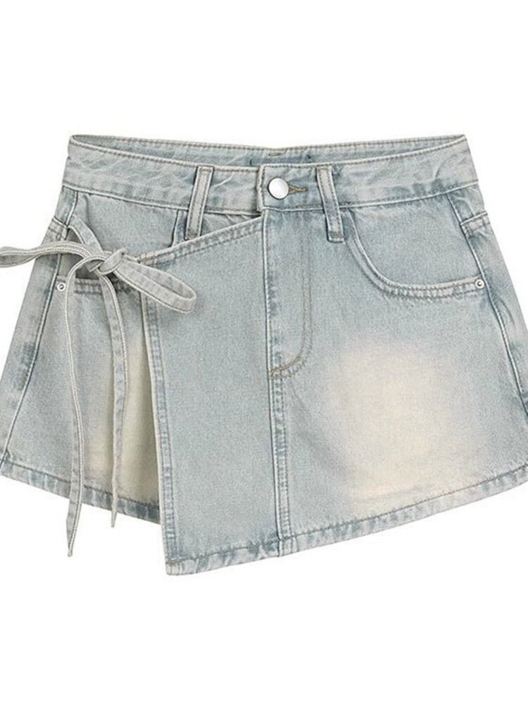 Falda pantalón vaquera de cint - Denim Shorts Women reseña y precio