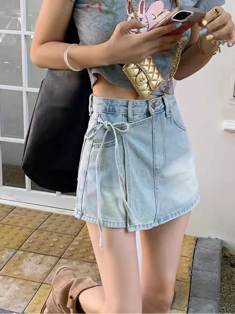 Falda pantalón vaquera de cint - Denim Shorts Women reseña y precio