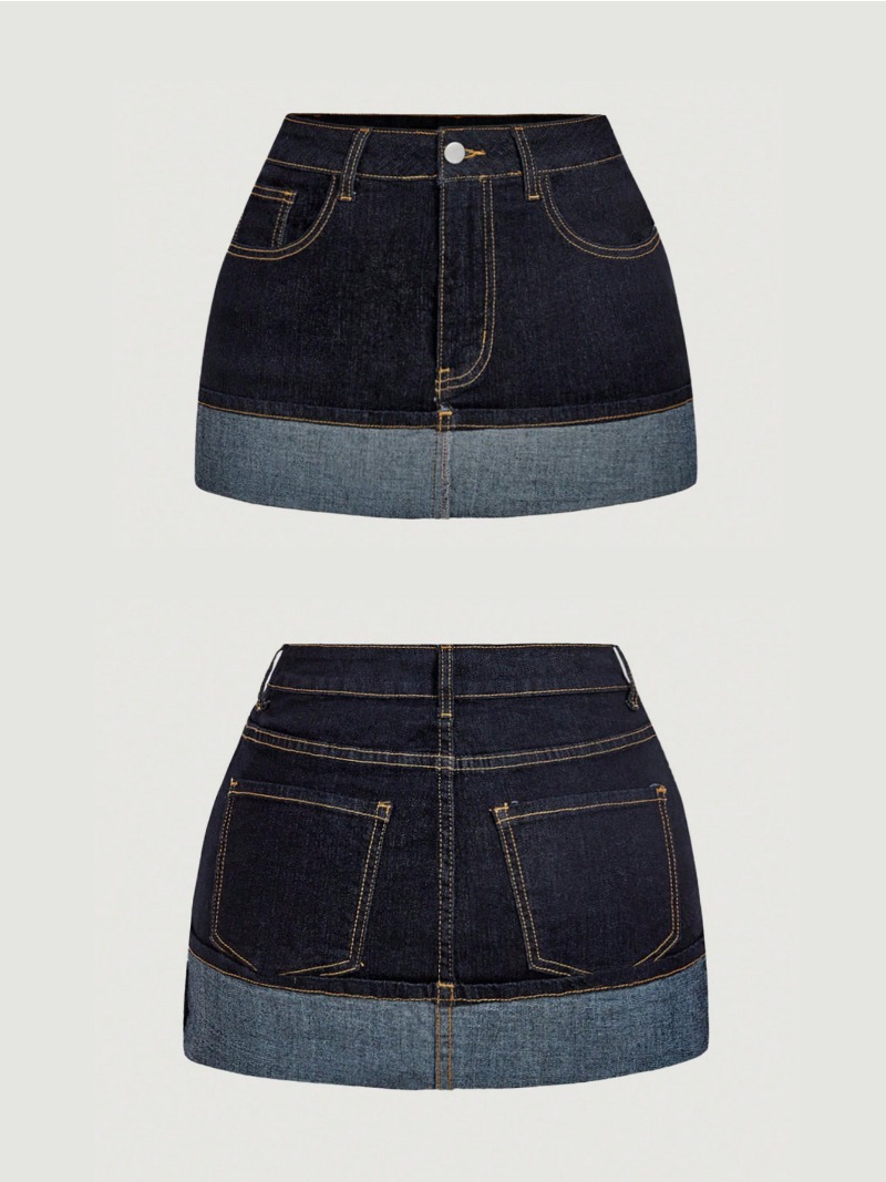 Minifalda vaquera bicolor 2026 - Denim Shorts Women reseña y precio