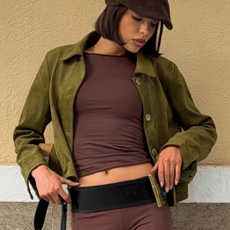 Chaqueta de Mujer de Gamuza Si - Women'S Fashion Utility Jacket reseña y precio