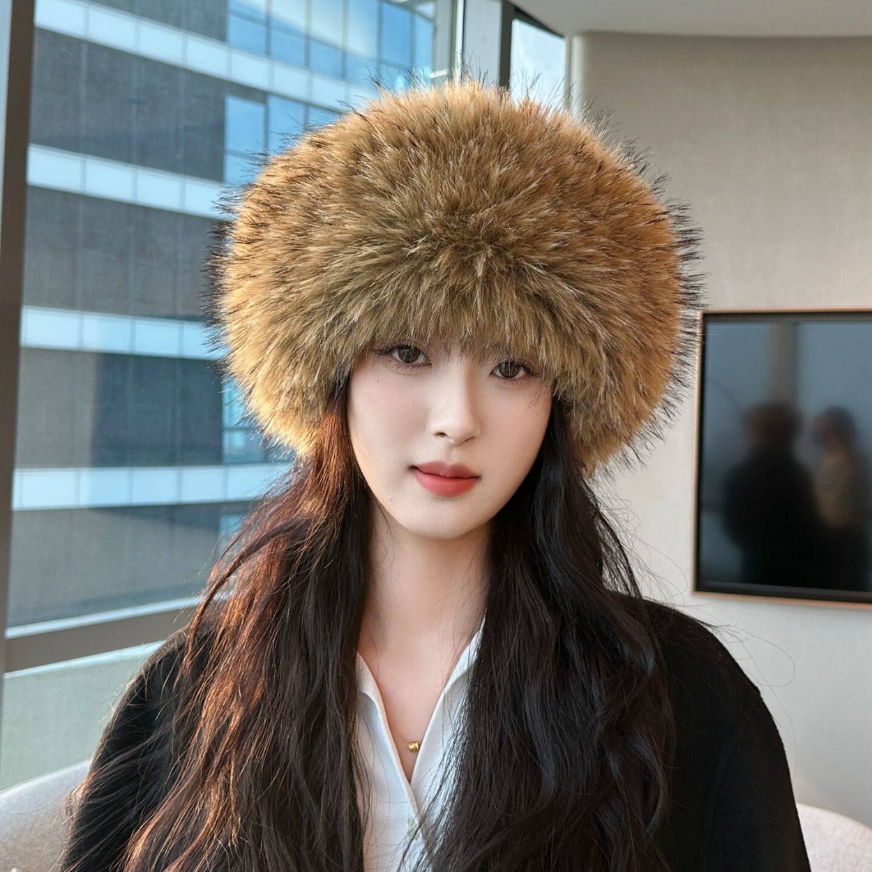 Gorro circular de felpa suave  - Women Fashion Hats reseña y precio