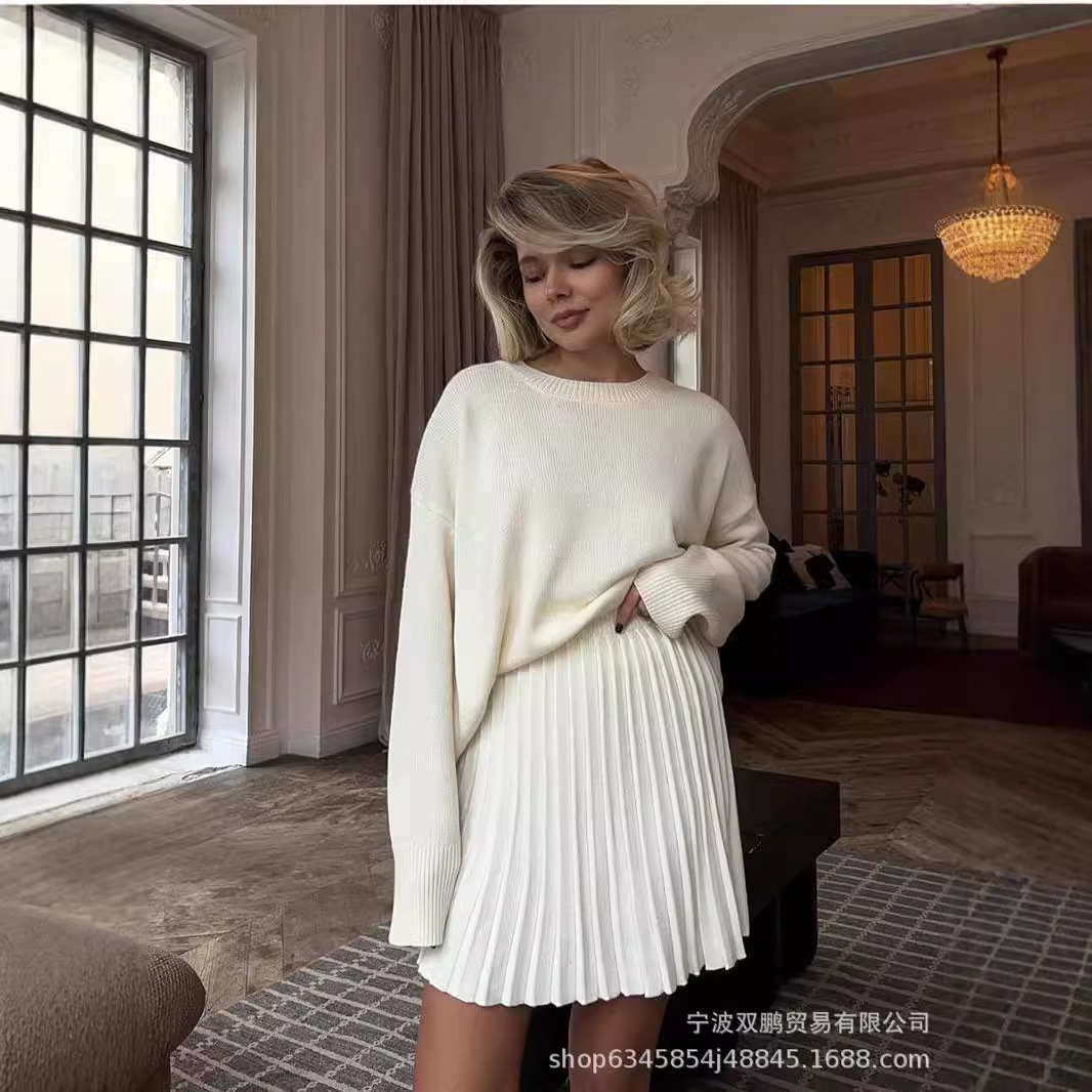 Otoño Color sólido cuello redo - Women'S Fashion Knitwear reseña y precio