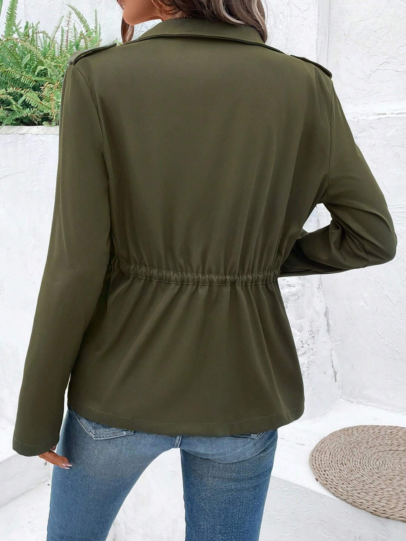 Chaqueta informal con cordón e - Women'S Fashion Utility Jacket reseña y precio