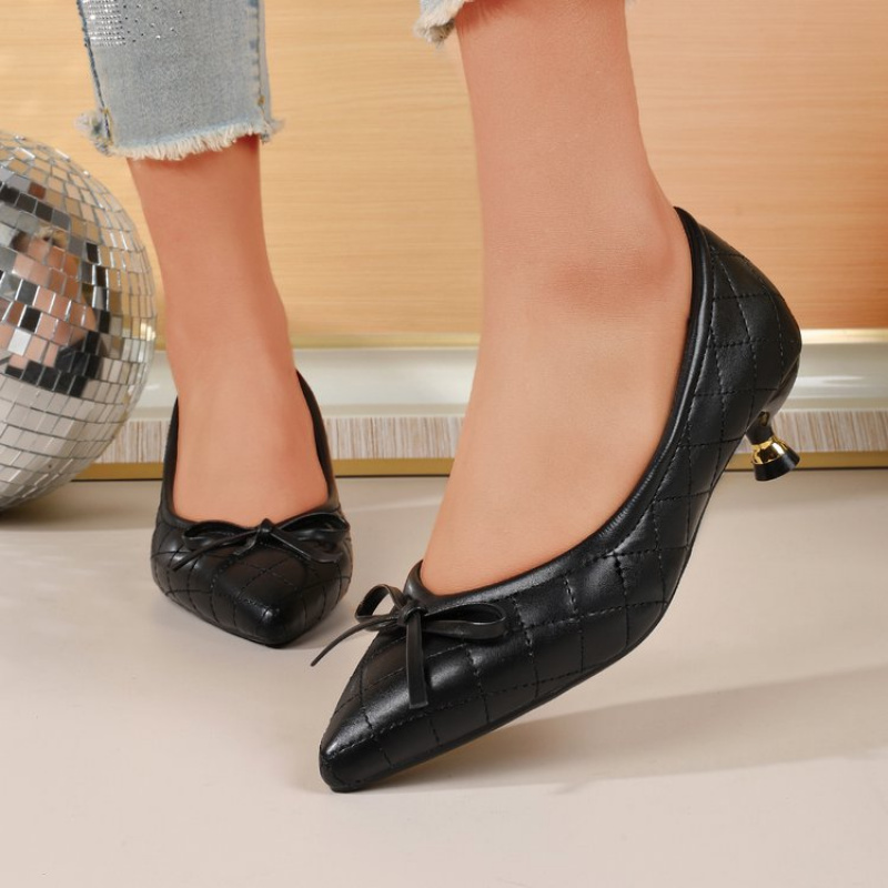 Tacones Kitten Punto Punta Moñ - Women Fashion Store reseña y precio