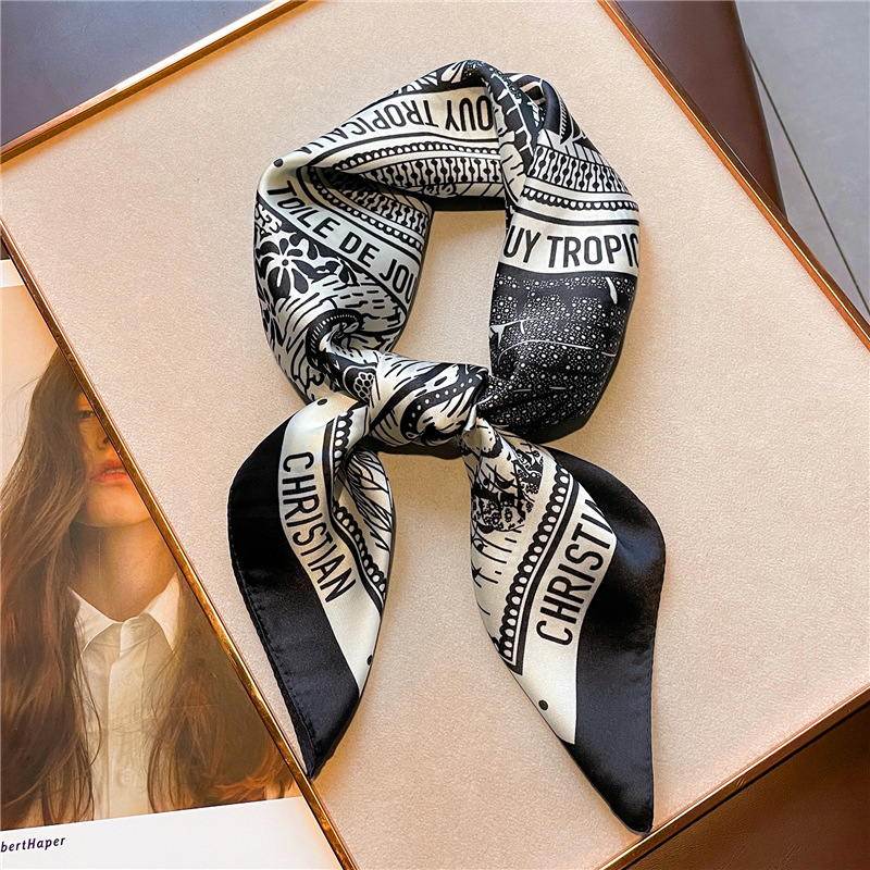 Pañuelo de satén de seda con e - Women Fashion Necktie reseña y precio