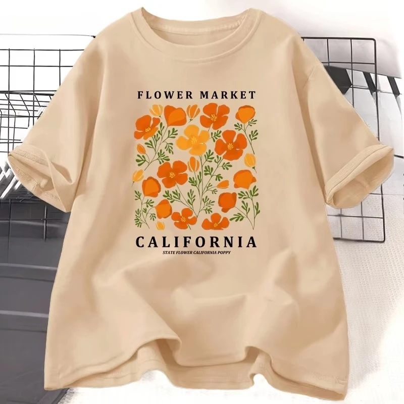Camiseta Flower Market Califor - Women'S Fashion Market Size reseña y precio