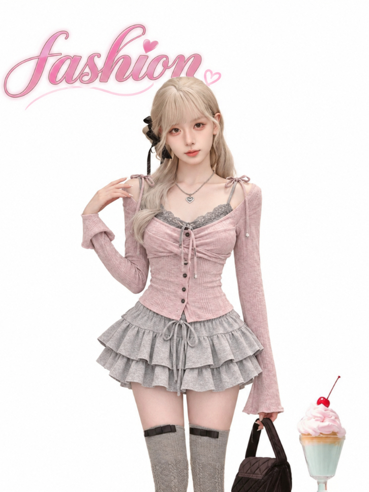 Conjunto de 2 Piezas Estilo Pr - Women'S Fashion Knitwear reseña y precio