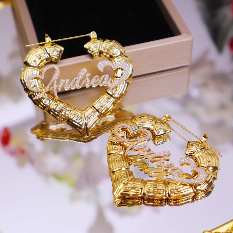 Pendientes de Bambú con Forma  - Women Fashion Name Ideas reseña y precio