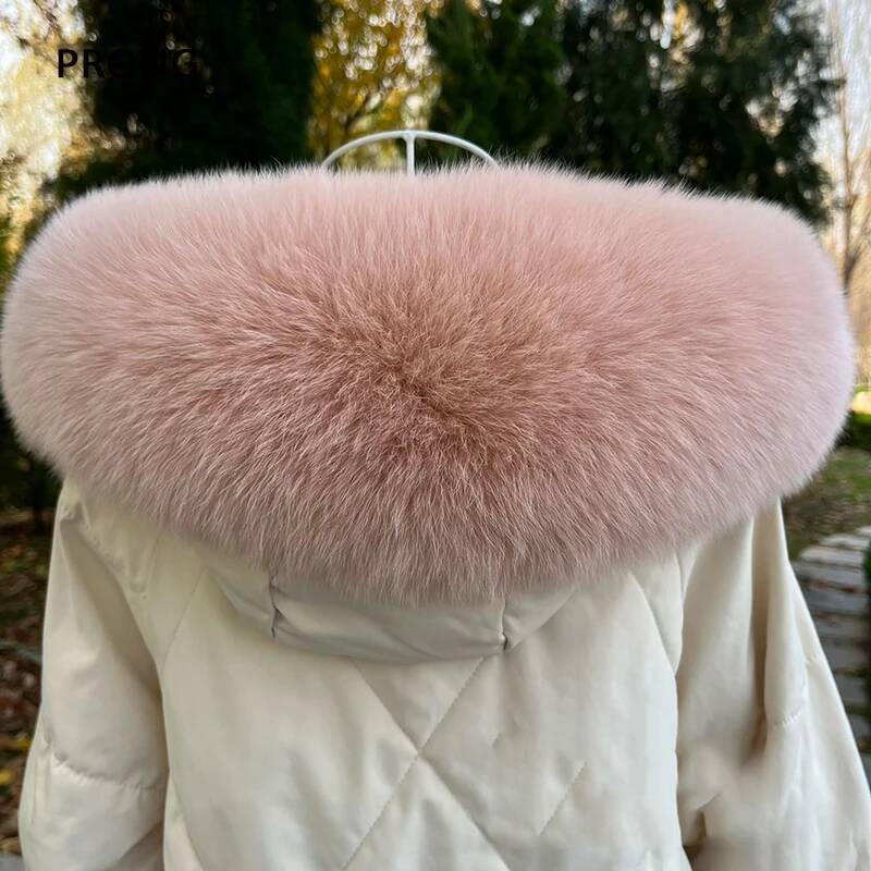 Cuello de piel de zorro real p - Women Fashion Hats reseña y precio
